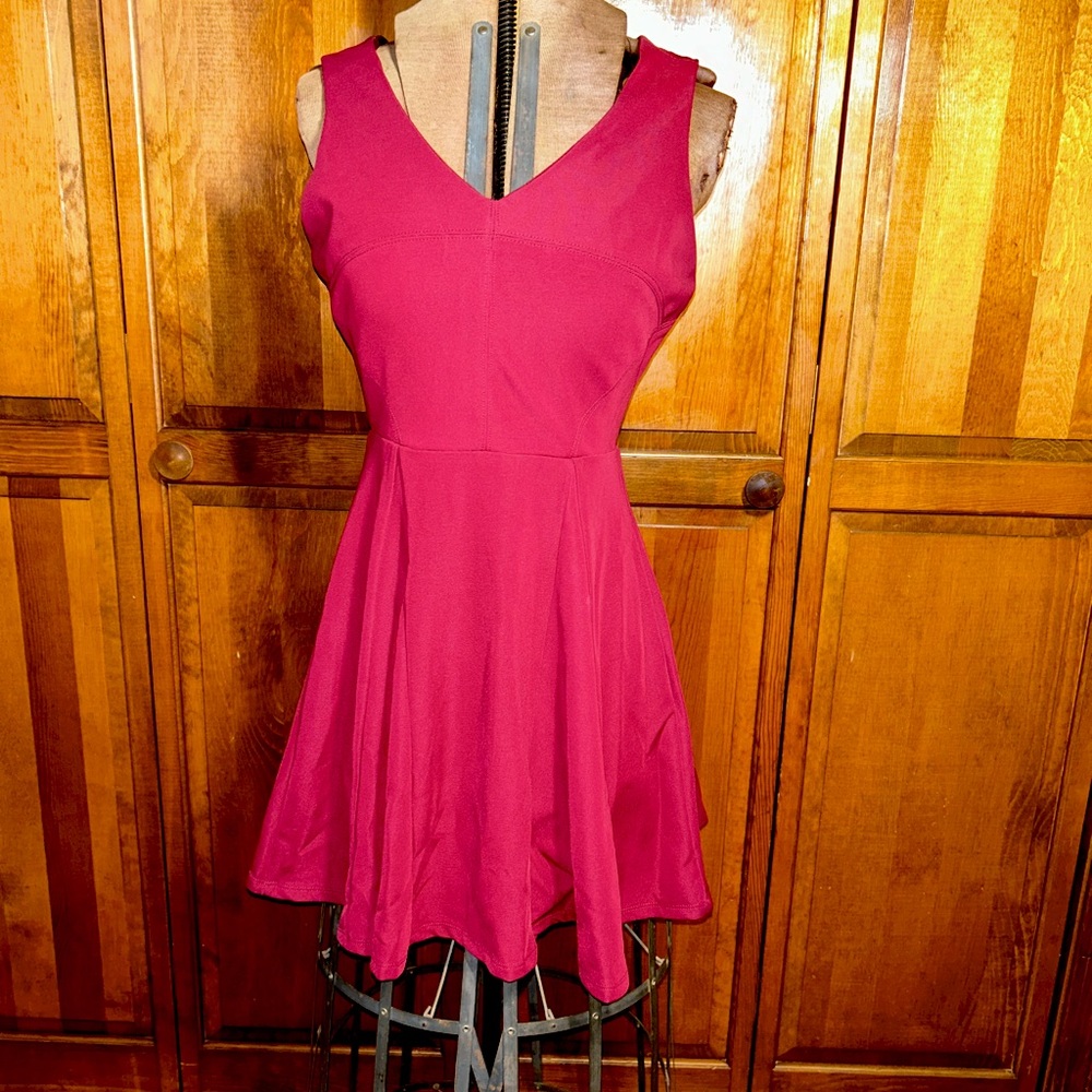 Maroon A-line party dress
